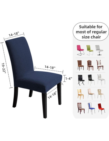 Funda de Silla Elástica Artrello 4 Pzas Marino Universal