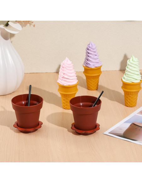 Paquete de 20 Mini Macetas DOITOOL con Tapa y Pala 7.2 cm