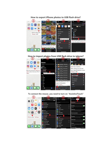 Adaptador Lightning a USB IVSHOWCO OTG para iPhone