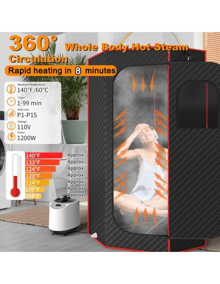 Caja de Sauna Portátil DECOKTOOL 3L Control Remoto 15 Niveles