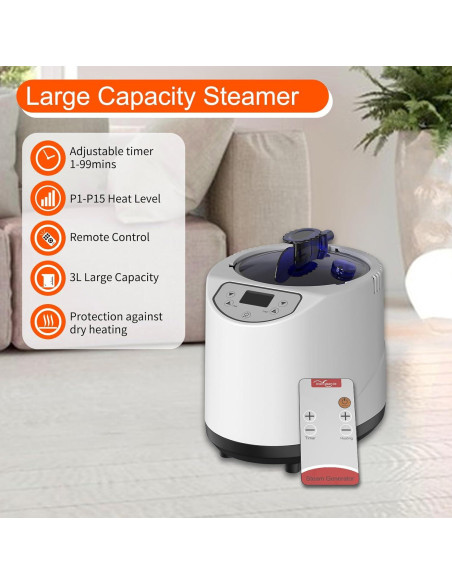 Caja de Sauna Portátil DECOKTOOL 3L Control Remoto 15 Niveles