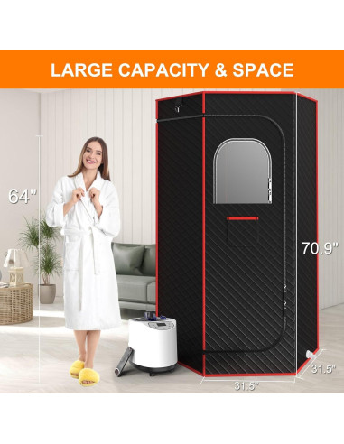 Caja de Sauna Portátil DECOKTOOL 3L Control Remoto 15 Niveles