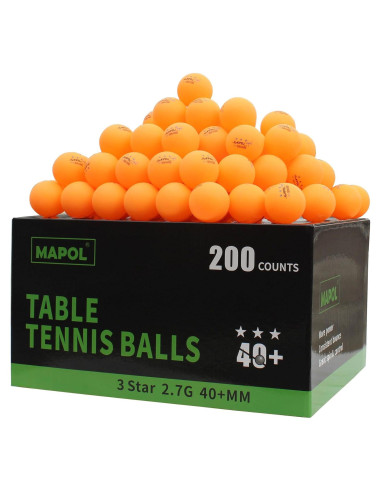 Pelotas de Tenis de Mesa MAPOL 200 Naranjas 3 Estrellas