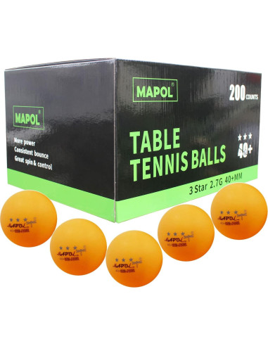 Pelotas de Tenis de Mesa MAPOL 200 Naranjas 3 Estrellas