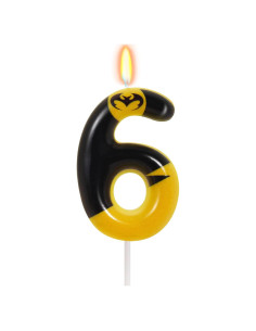 Vela de Cumpleaños Número 6 Murciélago OGnomiFX Decorativa