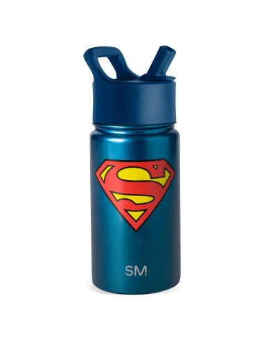 Botella de Agua Aislada Simple Modern Superman 414ml con Popote
