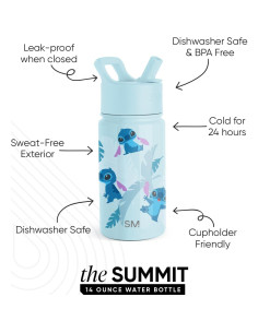 Botella de Agua Simple Modern Disney Stitch 414ml Aislada 2