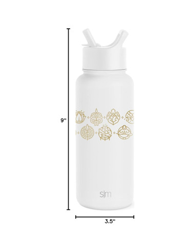 Botella de Agua Simple Modern Disney Princesa 32oz Acero Inoxidable