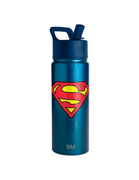 Botella de Agua Simple Modern Superman 532ml con Popote