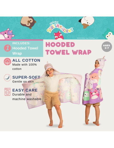 Toalla con Capucha Squishmallows Franco 61x127 cm Algodón