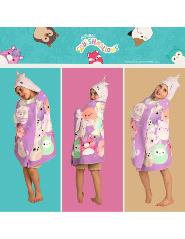 Toalla con Capucha Squishmallows Franco 61x127 cm Algodón
