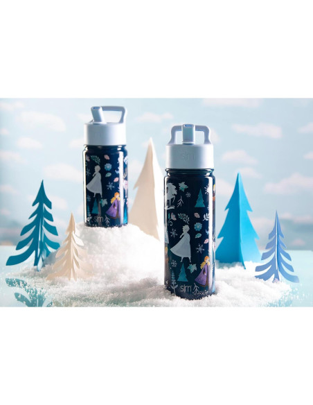 Botella de Agua Simple Modern Disney Frozen 18oz con Popote