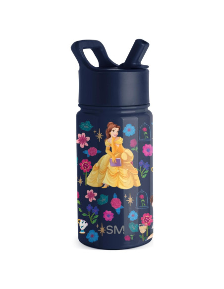 Botella de Agua Simple Modern Disney Belle 414ml con Popote