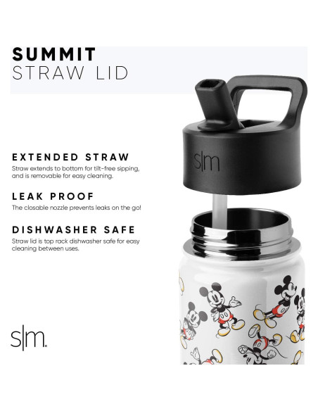 Botella de Agua Simple Modern Disney Belle 414ml con Popote