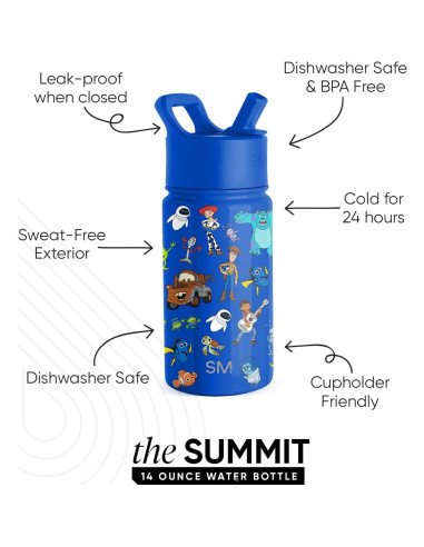 Botella de Agua Simple Modern Disney Pixar 414ml Azul