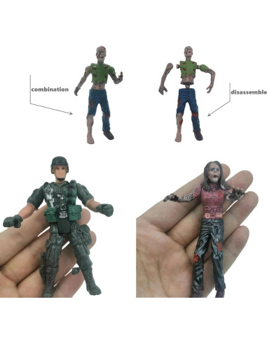Figuras de Acción IMIREUXY Marines y Zombis 12PCS
