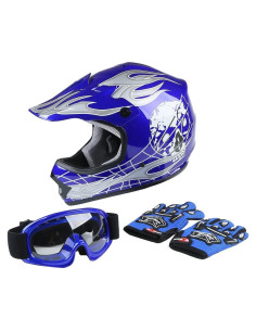 Casco XFMT DOT Offroad Niños Calavera Azul Mediano