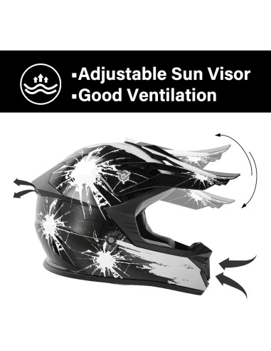 Casco de Motocross XFMT para Niños con Gafas y Guantes
