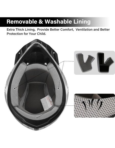 Casco de Motocross XFMT para Niños con Gafas y Guantes Casco de Motocross XFMT para Niños con Gafas y Guantes