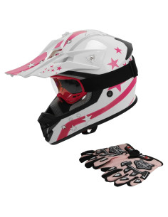 Casco XFMT Estrella Rosa para Motocross Niños S/M/L/XL