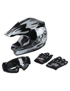 Casco Motocross XFMT DOT Niños Calavera Negra XL