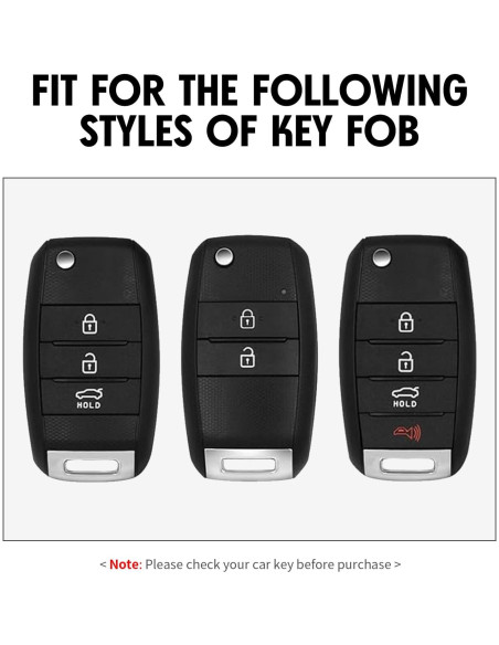 Funda de Llave Silicona Fibra de Carbono KIA Forte Optima Rio