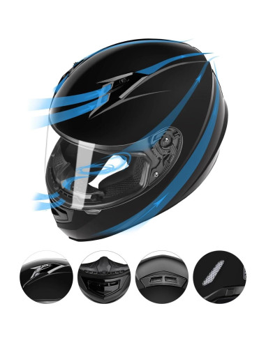 Casco Motocicleta GLX GX11 Negro Pequeño Integral DOT