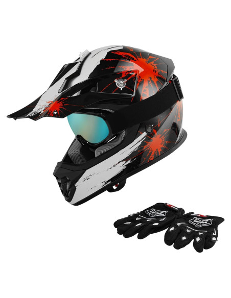 Casco de Motocross XFMT para Niños con Gafas y Guantes