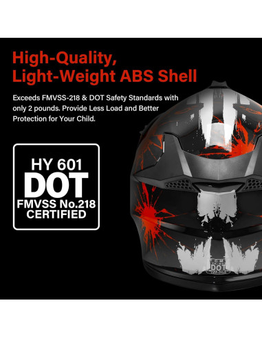 Casco de Motocross XFMT para Niños con Gafas y Guantes
