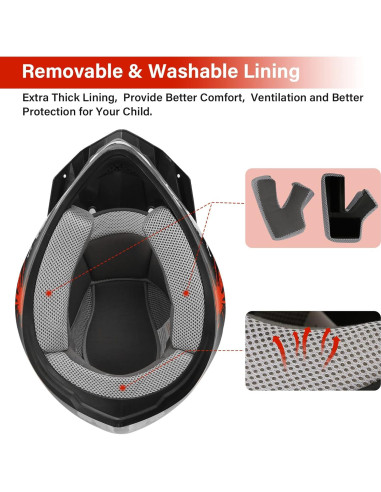 Casco de Motocross XFMT para Niños con Gafas y Guantes