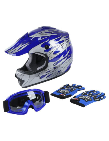 Casco XFMT Offroad Llama Azul XL para Motocicleta