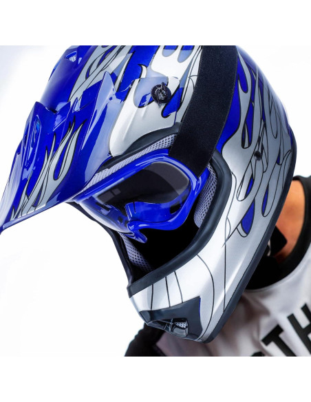 Casco XFMT Offroad Llama Azul XL para Motocicleta Casco XFMT Offroad Llama Azul XL para Motocicleta