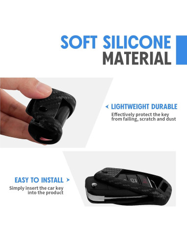 Funda de Llave Silicona Fibra de Carbono KIA Forte Optima Rio