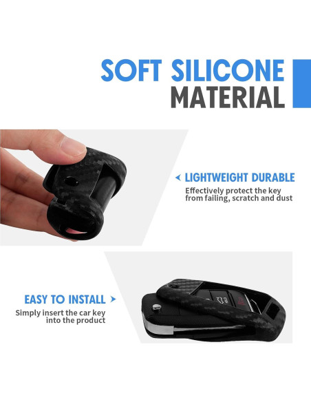 Funda de Llave Silicona Fibra de Carbono KIA Forte Optima Rio