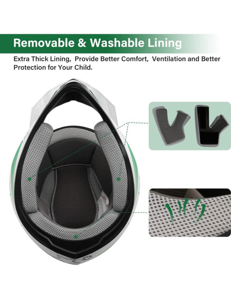 Casco XFMT Offroad Estrella Verde S/M/L/XL para Motociclismo Casco XFMT Offroad Estrella Verde S/M/L/XL para Motociclismo