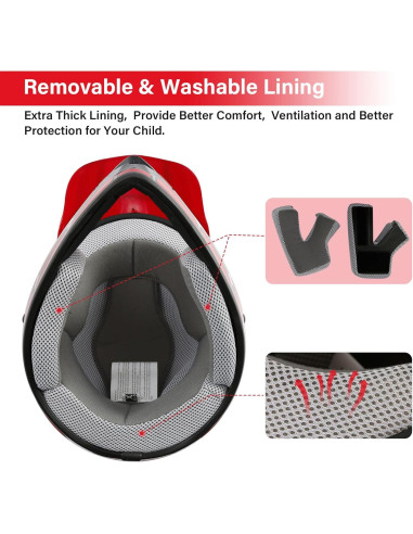 Casco XFMT Offroad para Niños Araña Roja Tamaño S