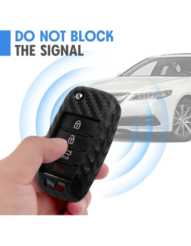 Funda de Llave Silicona Fibra de Carbono KIA Forte Optima Rio