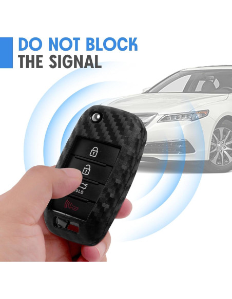 Funda de Llave Silicona Fibra de Carbono KIA Forte Optima Rio