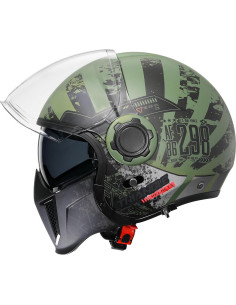 Casco Motocicleta TRIANGLE OP12A Verde Doble Visor XL 2
