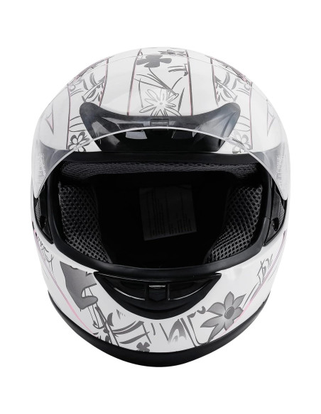 Casco TCMT Mariposa Blanca Mediano Full Face DOT