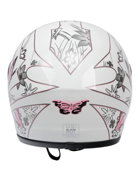 Casco TCMT Mariposa Blanca Mediano Full Face DOT
