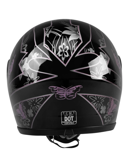 Casco Integral TCMT para Adultos Pequeño Mariposa Negra