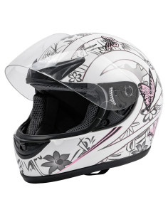 Casco TCMT Integral Mariposa Rosa con Visera Solar