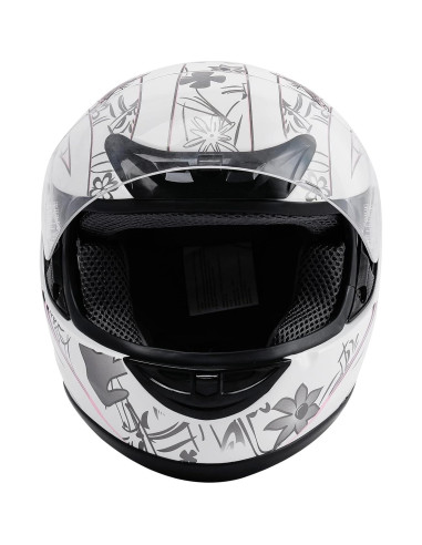 Casco TCMT Integral Mariposa Rosa con Visera Solar