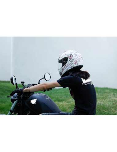 Casco Integral TCMT Rosa Mariposa para Adultos 1.90 kg