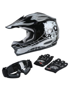 Casco Integral TCT-MOTORPARTS Niños Grande Calavera Negra