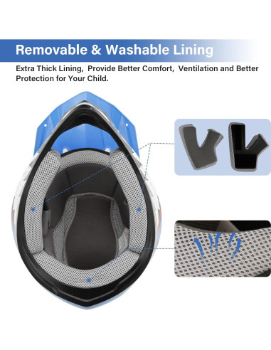 Casco Integral TCT-MOTORPARTS ATV Niños X-Large Azul