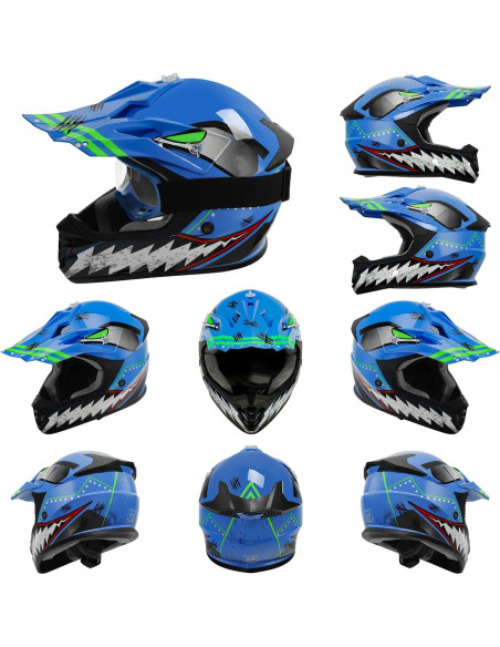 Casco Integral TCT-MOTORPARTS ATV Niños X-Large Azul