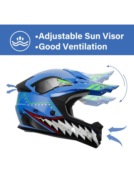 Casco Integral TCT-MOTORPARTS ATV Niños X-Large Azul