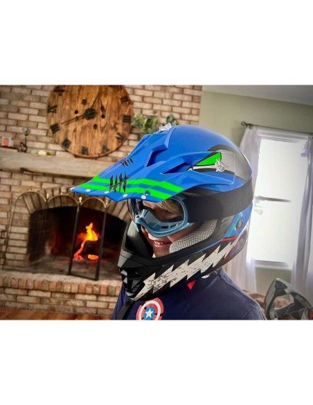 Casco Integral TCT-MOTORPARTS ATV Niños X-Large Azul